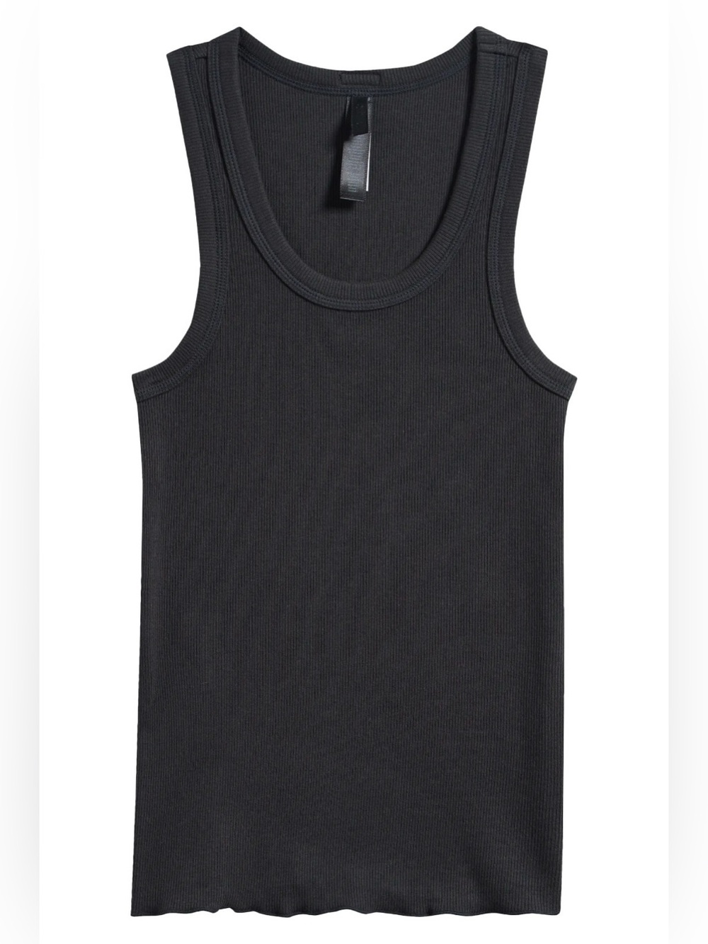 🖤 SKIMS Cotton Rib High Scoop Tank | Soot | Sz XS | NWT 🏷️
